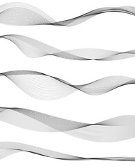 Wall Mural - Abstract wave element for design. Digital frequency track equalizer. Stylized line art background. Vector illustration. Wave with lines created using blend tool. Curved wavy line, smooth stripe.