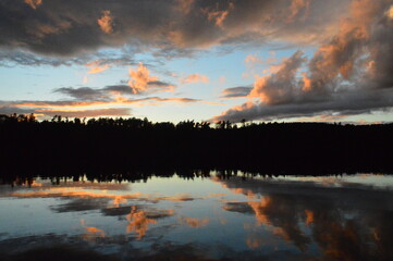 sunset over lake