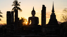 Sunset At Wat Mahathat Sukhothai
