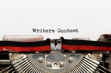 Poster - Writing contest typewriter text close up