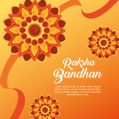 Poster - greeting card with decorative set of rakhi for raksha bandhan, indian festival for brother and sister bonding celebration, the binding relationship vector illustration design