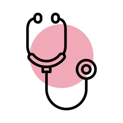 Poster - medical stethoscope tool line style icon