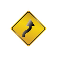 Sticker - Right reverse curve sign