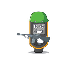 Sticker - A charming army dive computer cartoon picture style having a machine gun