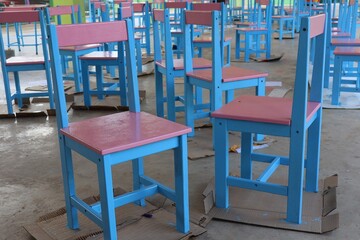 Poster - tables and chairs in a restaurant