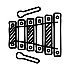 Sticker - xilophone musical instrument line style icon