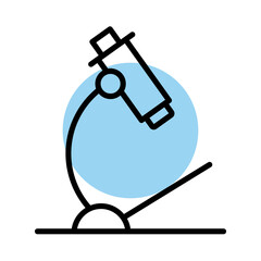 Poster - microscope laboratory tool line style icon