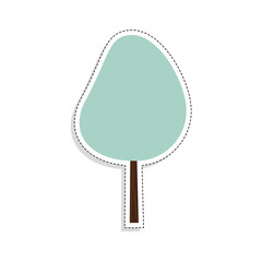 Sticker - Isolated colored tree icon