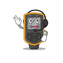 Sticker - Dive computer caricature character concept wearing headphone