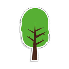 Sticker - Isolated colored tree icon