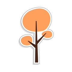 Sticker - Isolated colored tree icon