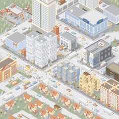 Sticker - Isometric city