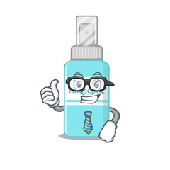 Sticker - cartoon mascot style of antiseptic Businessman with glasses and tie