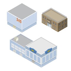 Sticker - Isometric buildings