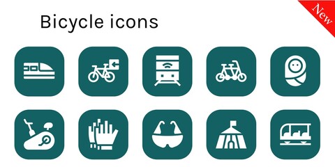 Wall Mural - bicycle icon set