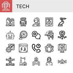 Poster - Set of tech icons