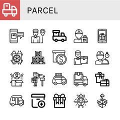 Poster - parcel simple icons set