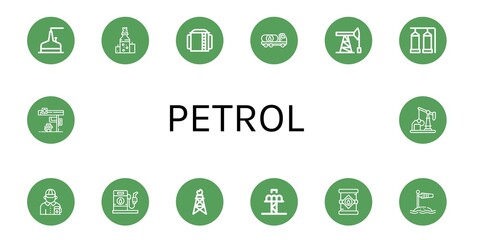 Poster - petrol simple icons set