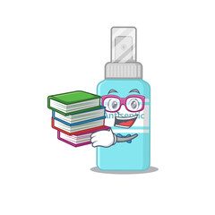 Poster - Antiseptic student mascot design read many books when study at home