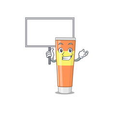 Poster - sweet Mascot design of toothpaste bring a board