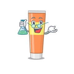 Sticker - Super Genius Professor of toothpaste Caricature character working on a lab