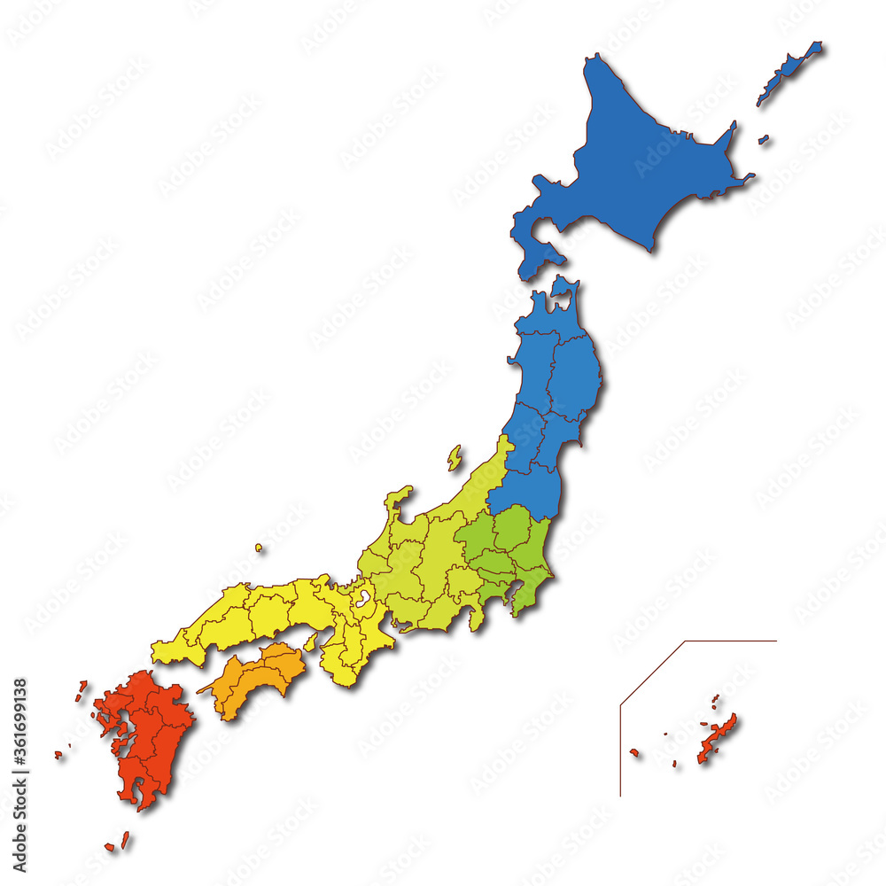 日本 地図 本土 諸島 北海道 本州 四国 九州 列島 日本全国 全国 マップ 都道府県 社会 地理 日本列島 日本地図 Cuadros Entelados En Triptico