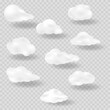 © faegga - Realistic vector image set of three white clouds with shadow.