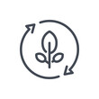 © NikWB - Ecology Restoration line icon. Eco Power vector outline sign.