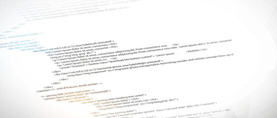 Aufkleber - Software development abstract technology code and script background