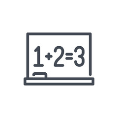 Fototapete - School Board with Math line icon. Blackboard vector outline sign.