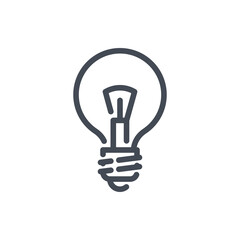 Poster - Light Bulb line icon. Lamp and Lightbulb vector outline sign.