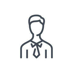 Poster - Student line icon. Person with a Tie vector outline sign.
