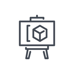 Fototapete - Presentation Board with Art line icon. Blackboard vector outline sign.