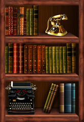 Wall Mural - Bookcase, bookshelf	
