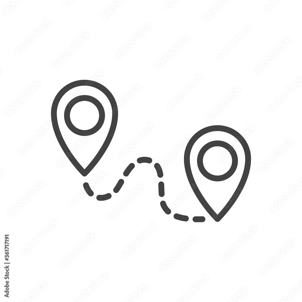line-route-outline-icon-vector-illustration-stock-vector-adobe-stock