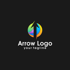 Canvas Print - Arrow logo template. Abstract business logo icon design template