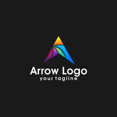 Canvas Print - Arrow logo template. Abstract business logo icon design template