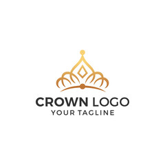 Canvas Print - Crown Logo Design Vector Template