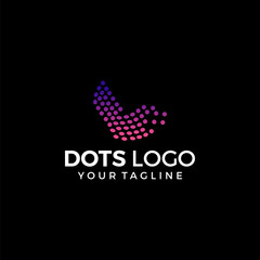 Canvas Print - creative dot technology logo vector