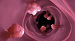 Close-up view of intestinal polyps and diseased intestinal tissue that can cause cancer - 3d illustration