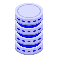 Poster - Server storage icon. Isometric of server storage vector icon for web design isolated on white background