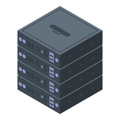 Poster - Server rack storage icon. Isometric of server rack storage vector icon for web design isolated on white background