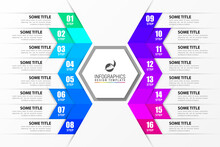 Infographic Design Template. Creative Concept With 16 Steps