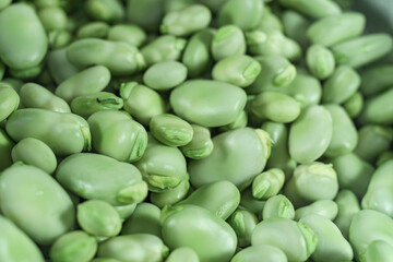 Poster - Beautiful fresh geen broad beans pattern background texture for design.