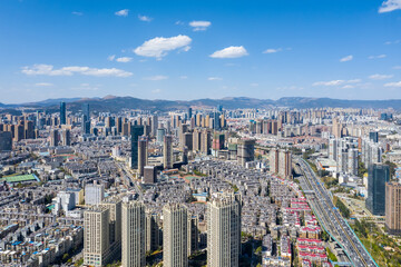 Fototapete - aerial view of kunming city scene