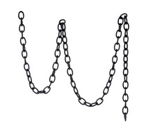 Fragment Of A Black Metal Chain On A White Background. Isolated