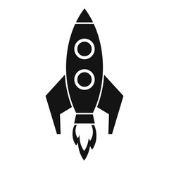 Poster - Video game rocket icon. Simple illustration of video game rocket vector icon for web design isolated on white background