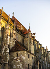 Wall Mural - Large Gothic building of the Black Church (Biserica Neagra) in Brasov, Romania