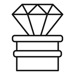 Poster - diamond video game prize icon. outline diamond video game prize vector icon for web design isolated 