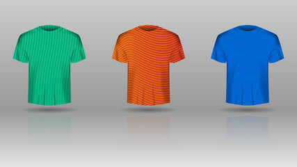 Poster - Set of men t-shirt with colorized vector template